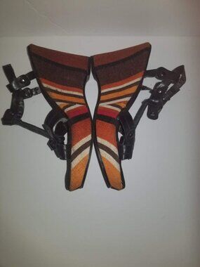 Black wedge with african print, Nine West, Size 8.5